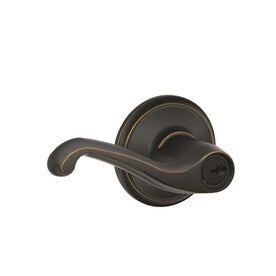Schlage F51 Flair Flair Aged Bronze Reversible Keyed Entry Door Handle - Super Arbor