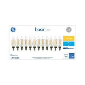 GE Basic 60-Watt EQ CA10 Soft White Dimmable LED Light Bulb (12-Pack) - Hardwarestore Delivery