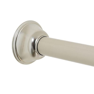 Zenna Home 44-in to 72-in Brushed Nickel Tension Single Straight Shower Rod