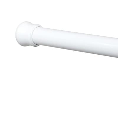 Zenna Home 26-in to 40-in White Tension Single Straight Shower Rod