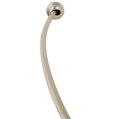 Zenna Home 50-in to 72-in Satin Nickel Tension Single Curve Shower Rod