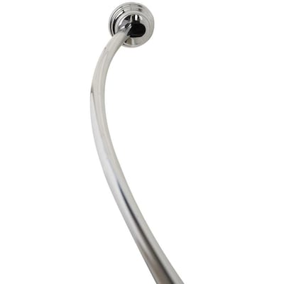 Zenna Home 50-in to 72-in Chrome Tension Single Curve Shower Rod