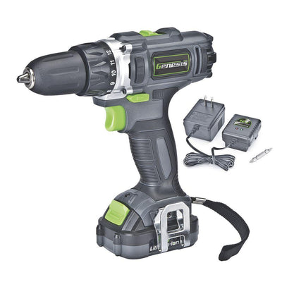 12-Volt Lithium-ion Cordless Variable Speed Drill/Driver with 3/8 in. Chuck, LED Light, Charger and Bit - Super Arbor