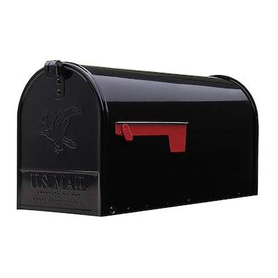 Gibraltar Mailboxes Elite Large Metal Black Post Mount Mailbox