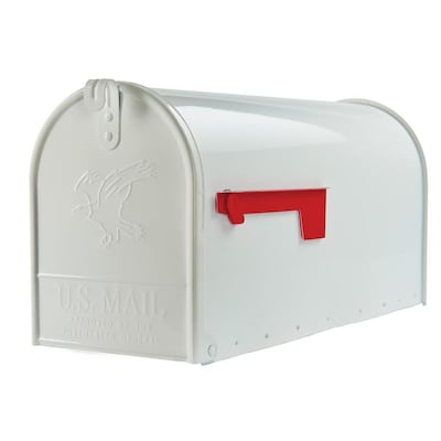 Gibraltar Mailboxes Elite Large Metal White Post Mount Mailbox