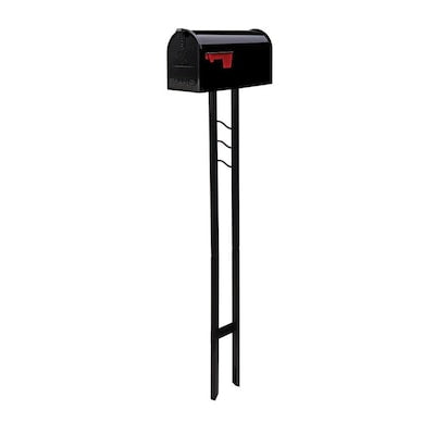 Gibraltar Mailboxes Mailbox to Go Standard (401-999-cu In) Metal Black Post Mount Mailbox with Post