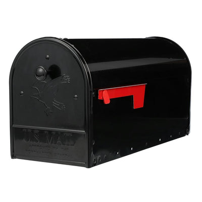 Outback Double Door, Large, Steel, Post Mount Mailbox, Black - Super Arbor