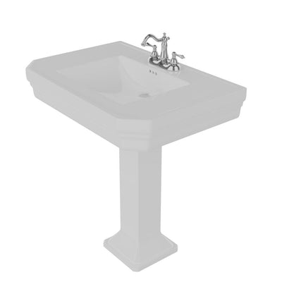Barclay Products Corbin Pedestal Sink Combo in White with 4 in. Centerset Faucet Holes - Super Arbor