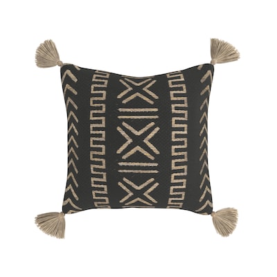 Geometric Black Square Throw Pillow