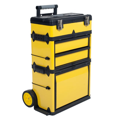 22.5 in. Rolling Stacking Portable Metal Trolley Tool Box - Super Arbor