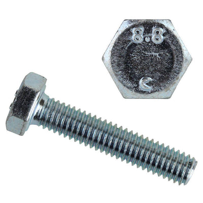 8 mm-1.25 x 25 mm Zinc-Plated Metric Hex Bolt - Super Arbor