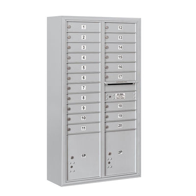 3800 Horizontal Series 20-Compartment with 2-Parcel Locker Surface Mount Mailbox - Super Arbor