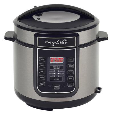 6 Qt. Black Electric Pressure Cooker with Built-In Timer - Super Arbor