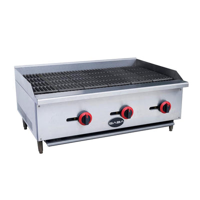 36 in. Gas Cooktop Charbroiler in Stainless Steel with 3 Burners - Super Arbor