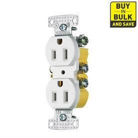Hubbell White 15-Amp Duplex Residential (10-Pack) Outlet - Hardwarestore Delivery