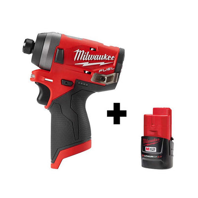 M12 FUEL 12-Volt Lithium-Ion Brushless Cordless 1/4 in. Hex Impact Driver with Free M12 2.0Ah Battery - Super Arbor