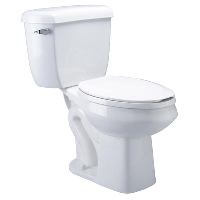 2-Piece 1.6 GPF Single Flush Elongated Pressure Assist Toilet in White - Super Arbor