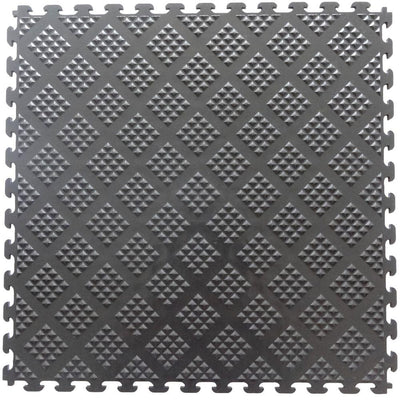 Norsk Multi-Purpose 18.3 in. x 18.3 in. Metallic Graphite PVC Garage Flooring Tile with Raised Diamond Pattern (6-Pieces)