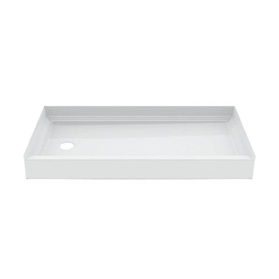 A2 60 in. x 30 in. Single Threshold Left Drain Shower Pan in White - Super Arbor