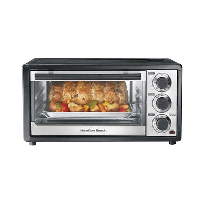 1300 W 4-Slice Black Chrome Toaster Oven with Broiler - Super Arbor