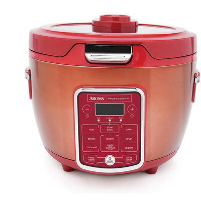 20-Cup Red Rice Cooker with Glass Lid - Super Arbor