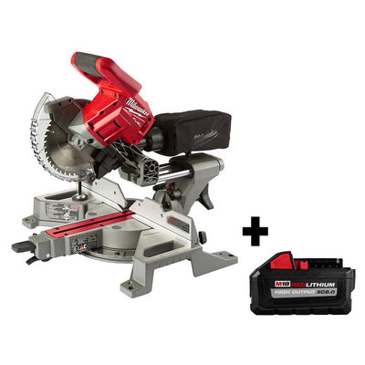 M18 FUEL 18-Volt Lithium-Ion Brushless Cordless 7-1/4 in. Dual Bevel Sliding Compound Miter Saw with 8.0 Ah Battery - Super Arbor
