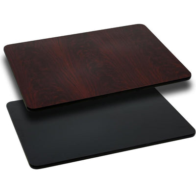 30 in. x 60 in. Rectangular Table Top with Black and Mahogany Reversible Laminate Top - Super Arbor