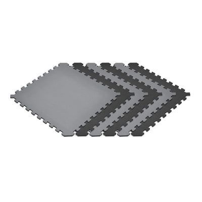 Norsk Gray/Black 24 in. x 24 in. EVA Foam Truly Reversible Interlocking Tile (54-Tile)