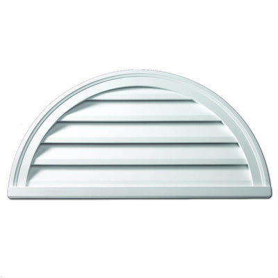 32 in. x 16 in. Half Round Polyurethane Weather Resistant Gable Louver Vent - Super Arbor