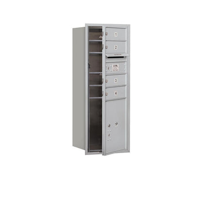 3700 Horizontal Series 4-Compartment with 1-Parcel Locker Recessed Mount Mailbox - Super Arbor