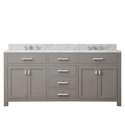 Madison 30 in. Vanity in Modern White with Marble Vanity Top in Carrara White