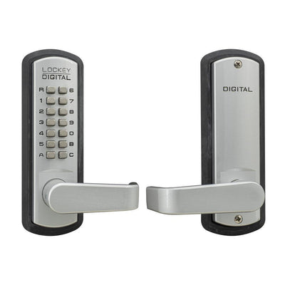 Satin Chrome Marine Grade Mechanical Keyless Storeroom Lever Lock with Passage Function - Super Arbor