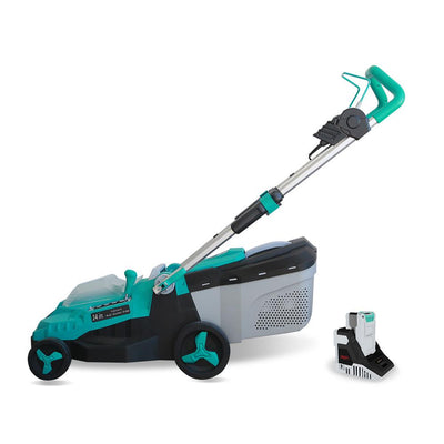 Realm 14 in. 40-Volt Brushless Lithium-Ion Cordless Battery Walk Behind Push Lawn Mower 4.0 Ah Battery/Charger Included