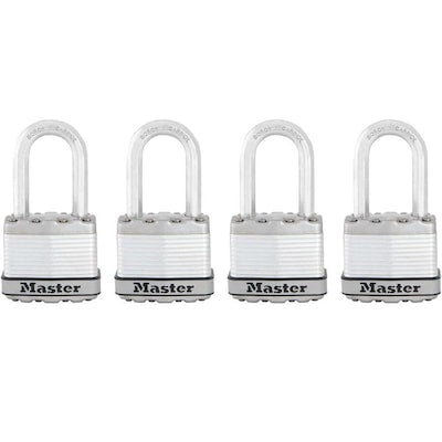 Master Lock 4-Pack 1.75-in Steel Keyed Padlock