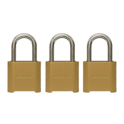 Master Lock 3-Pack 2-in Zinc Combination Padlock