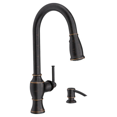Marchand Single Handle Pull-Down Sprayer Kitchen Faucet in Legacy Bronze - Super Arbor