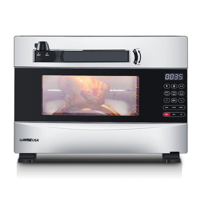 1600-Watts Stainless Steel 27 Qt. Electric Programmable Pressure Oven with Rotisserie Function and DIY Presets - Super Arbor