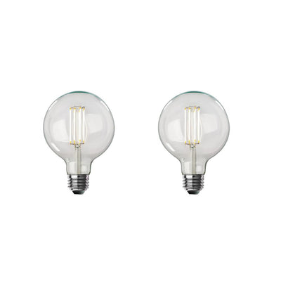 Feit Electric 100-Watt Equivalent G40 Dimmable LED Clear Glass Vintage Edison Light Bulb With Cage Filament Soft White (2-Pack)