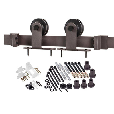 78.75 in. Bronze Top Strap Barn Door Hardware - Super Arbor