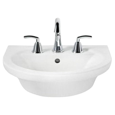 American Standard Tropic Petite 21 in. Center Pedestal Sink Basin with 8 in. Faucet Centers in White - Super Arbor