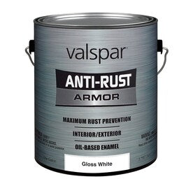 Valspar Gloss Anti-Rust Armor White Enamel Interior/Exterior Paint (Actual Net Contents: 128-fl oz) - Super Arbor
