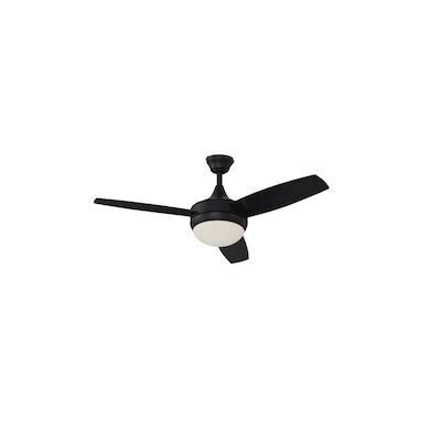 Harbor Breeze Beach Creek 44-in Matte Black LED Indoor Ceiling Fan with Light Kit and Remote (3-Blade)