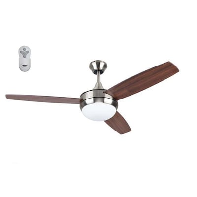 Harbor Breeze Beach Creek 52-in Brushed Nickel LED Indoor Ceiling Fan with Light Kit and Remote (3-Blade)