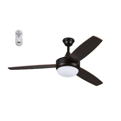 Harbor Breeze Beach Creek 52-in Bronze Indoor Ceiling Fan with Light Kit and Remote (3-Blade)