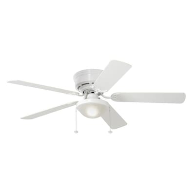 Harbor Breeze Armitage Builder Series 52-in White LED Indoor Flush Mount Ceiling Fan with Light Kit (5-Blade)