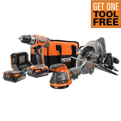 18V Lithium-Ion  Cordless 3-Tool Combo Kit with (2) 2.0 Ah Lithium-Ion Batteries, Charger, and Bag - Super Arbor