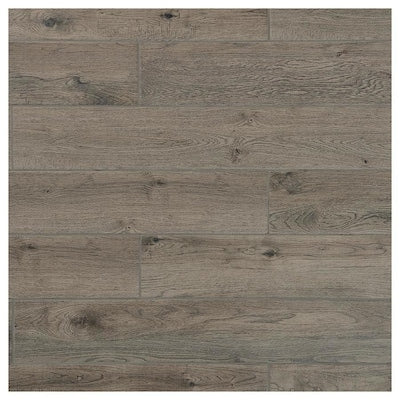 Mohawk ForeverStyle Smoke Wood 6-in x 36-in Matte Porcelain Wood Look Floor Tile