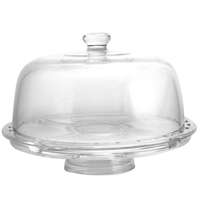 Great Foundations 1-Tier Clear Glass Cake Stand - Super Arbor