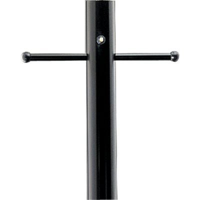 Black 7 ft. Exterior Lamp Post with Photocell and Ladder Rest - Super Arbor