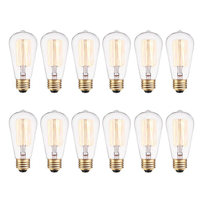 Globe Electric 40-Watt Vintage Edison S60 Squirrel Cage Incandescent Filament Light Bulb (12-Pack) - Super Arbor